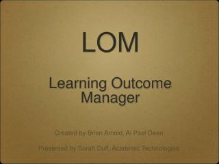 LOM Learning Outcome Manager