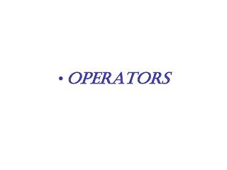 Operators