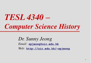 TESL 4340 – Computer Science History
