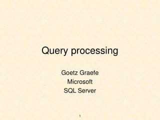 Query processing