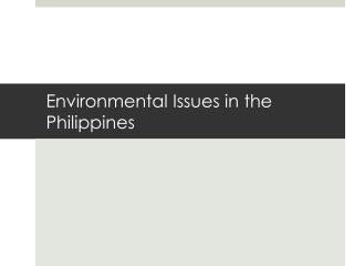 environmental thesis topics in the philippines