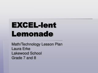 EXCEL-lent Lemonade