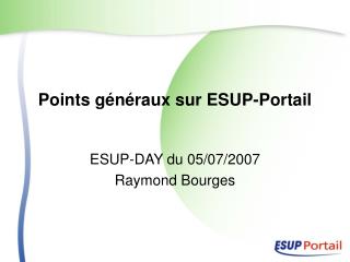 Points généraux sur ESUP-Portail