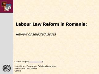 Corinne Vargha ( vargha@ilo ) Industrial and Employment Relations Department