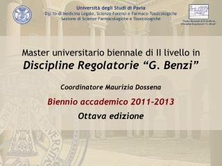 Master universitario biennale di II livello in Discipline Regolatorie “G. Benzi”