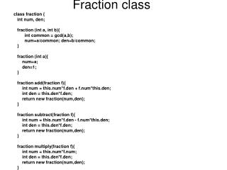 Fraction class