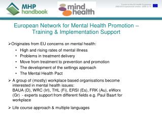 European Network for Mental Health Promotion – Training &amp; Implementation Support