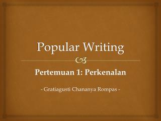 Popular Writing