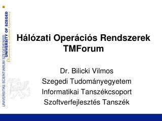 Hálózati Operációs Rendszerek TMForum