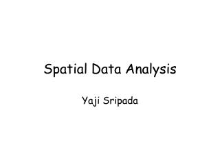 Spatial Data Analysis