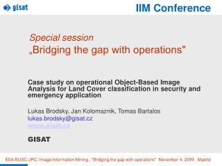 Special session „Bridging the gap with operations&quot;