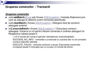 Gruparea comenzilor - Tranzactii