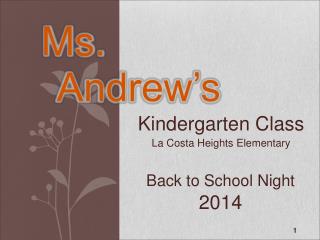 Back to School Night 2014