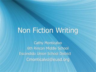 Non Fiction Writing