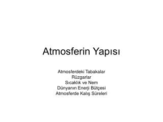 Atmosferin Yapısı