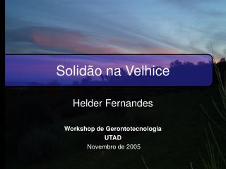 Solidão na Velhice