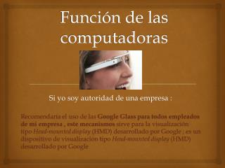 Función de las computadoras