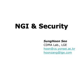 NGI &amp; Security