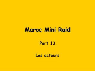 Maroc Mini Raid