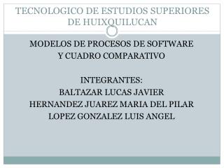 TECNOLOGICO DE ESTUDIOS SUPERIORES DE HUIXQUILUCAN