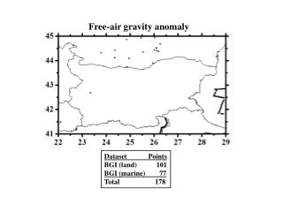 Dataset Points BGI (land) 101 BGI (marine) 77