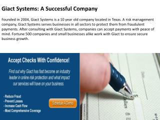 Giact Systems: A Successful Company