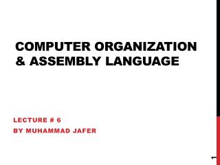 Computer Organization &amp; Assembly Language