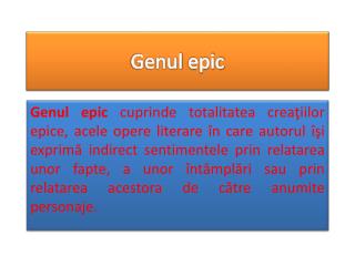 Genul epic