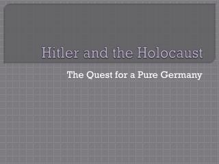 Hitler and the Holocaust