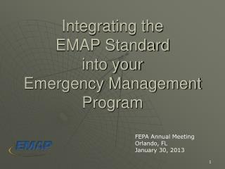 Integrating the EMAP Standard into your Emergency Management Program