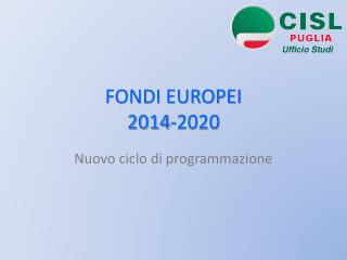 FONDI EUROPEI 2014-2020