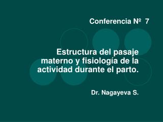 Conferencia Nº 7