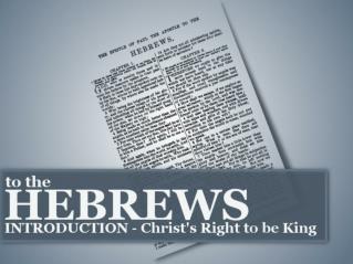 Why was the book of Hebrews written?