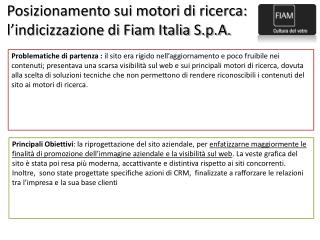 Posizionamento sui motori di ricerca: l’indicizzazione di Fiam Italia S.p.A.