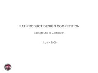 FIAT PRODUCT DESIGN COMPETITION