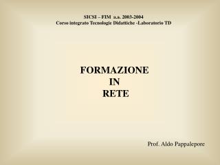 FORMAZIONE IN RETE