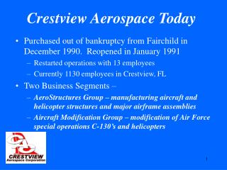 Crestview Aerospace Today