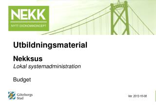 Nekksus Lokal systemadministration Budget