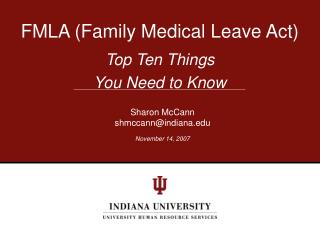 FMLA (Family Medical Leave Act)