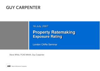 Property Ratemaking Exposure Rating