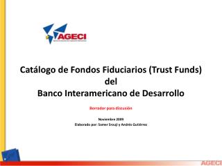 Catálogo de Fondos Fiduciarios ( Trust Funds ) del Banco Interamericano de Desarrollo