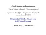 Facolt di scienze della comunicazione Corso di Laurea Triennale Scienze sociali per la cooperazione, lo sviluppo e la