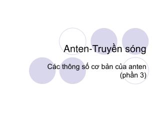 Anten-Truyền sóng