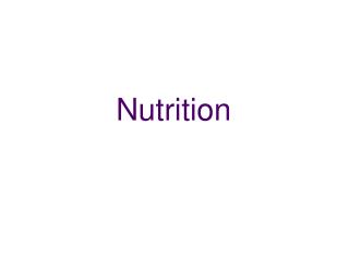 Nutrition