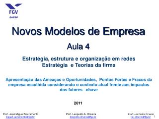 Novos Modelos de Empresa Aula 4