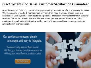 Giact Systems Inc Dallas: Customer Satisfaction Guaranteed