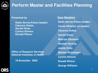 FY02 ASA Presentation Perform Master and Facilities Planning