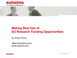 Making Best Use of EU Research Funding Opportunities