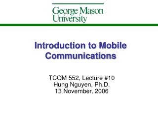 Introduction to Mobile Communications