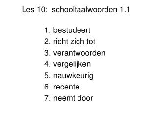 Les 10: schooltaalwoorden 1.1